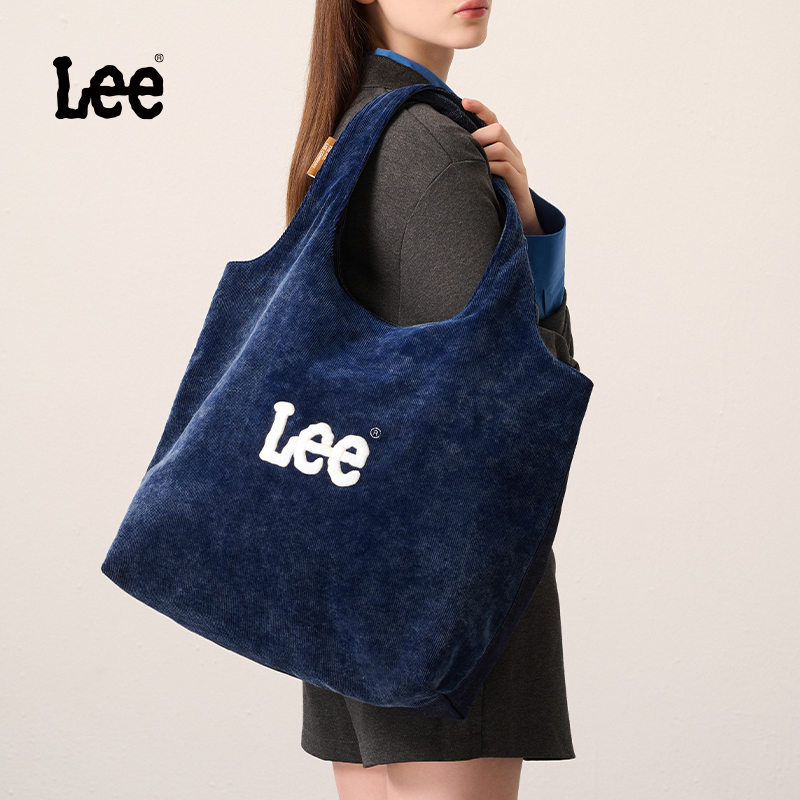 Lee丹宁灯芯绒复古花园托特包