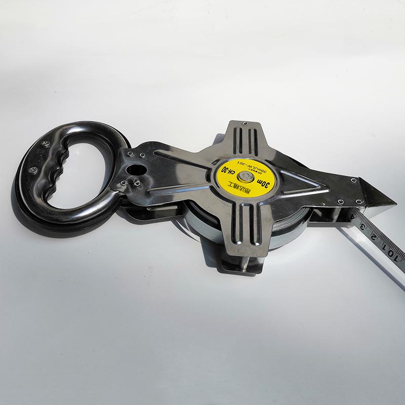 钢卷尺30米 50米 100米手摇不锈钢耐磨工程量地尺手提钢架尺包邮