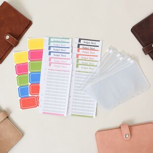 a6软皮活页手账本彩色算卡拉链口袋日韩马卡龙笔记本记事本