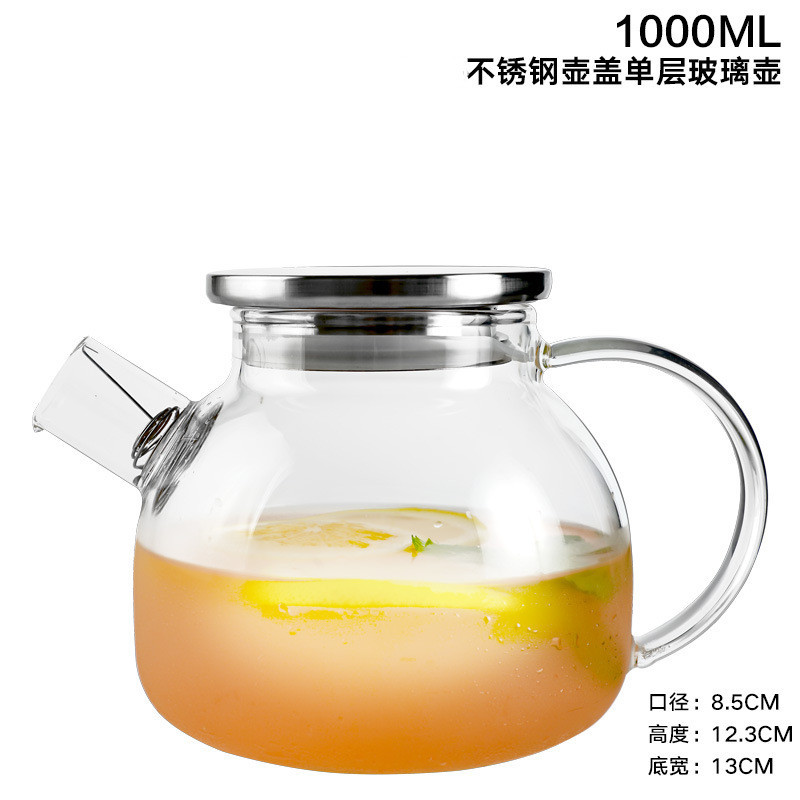 高硼硅玻璃竹盖壶加厚家用凉水壶客厅凉白开大容量冷水壶