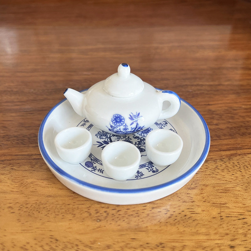 袖珍茶壶套装把把壶茶宠迷你陶瓷小茶壶摆件儿童早教工夫茶具