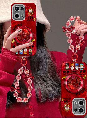 适用opporeno13手机壳PKM110带镜头膜reno13pro保护套PKK110新年女款0pp0ren013pr0支架手链5G全包边防摔高级