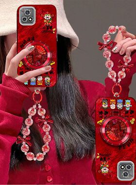 适用vivoy52s手机壳v2054a带镜头膜iqoou3x保护套v2057a新年女款viv0y31s支架手链y54s防摔iq00u3全包边oppo