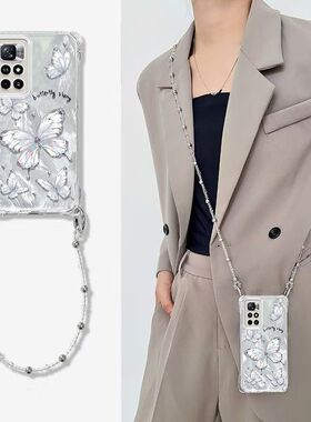 适用红米note11手机壳小米redmin0te11pro+四角防摔neto11tpro十斜跨手链nt11se全包边llpr0保护套新款5g女生