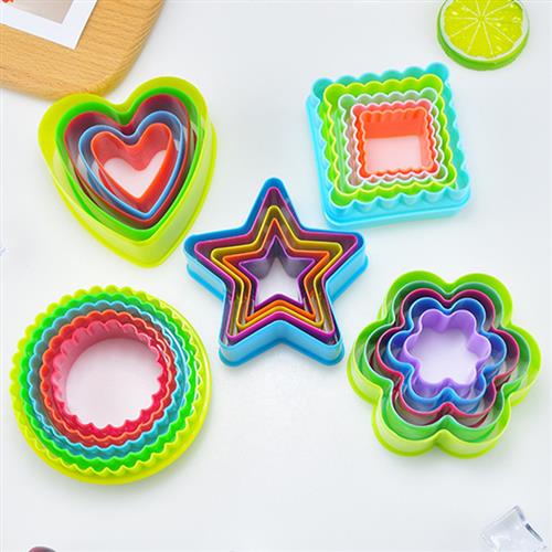 塑料圆形切模5件套装大小爱心几何饼干切模翻糖蛋糕模具烘焙工具