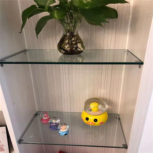 定做钢化玻璃隔板浴室玻璃置物架酒柜玻璃隔板整体橱柜玻璃层板定