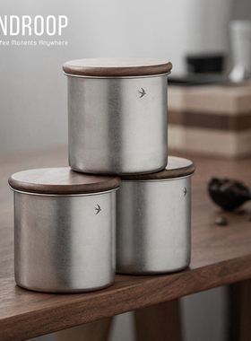 VANDROOP 日式密封储物罐储存咖啡豆大容量家用圆形复古收纳罐子