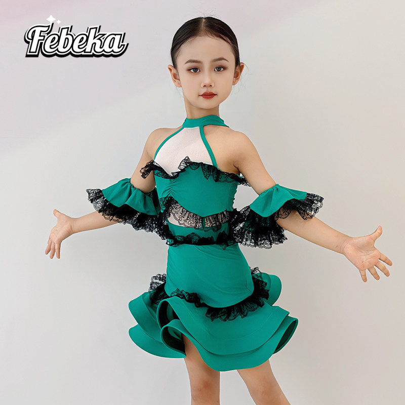 拉丁舞服新款女儿童高级感练功服