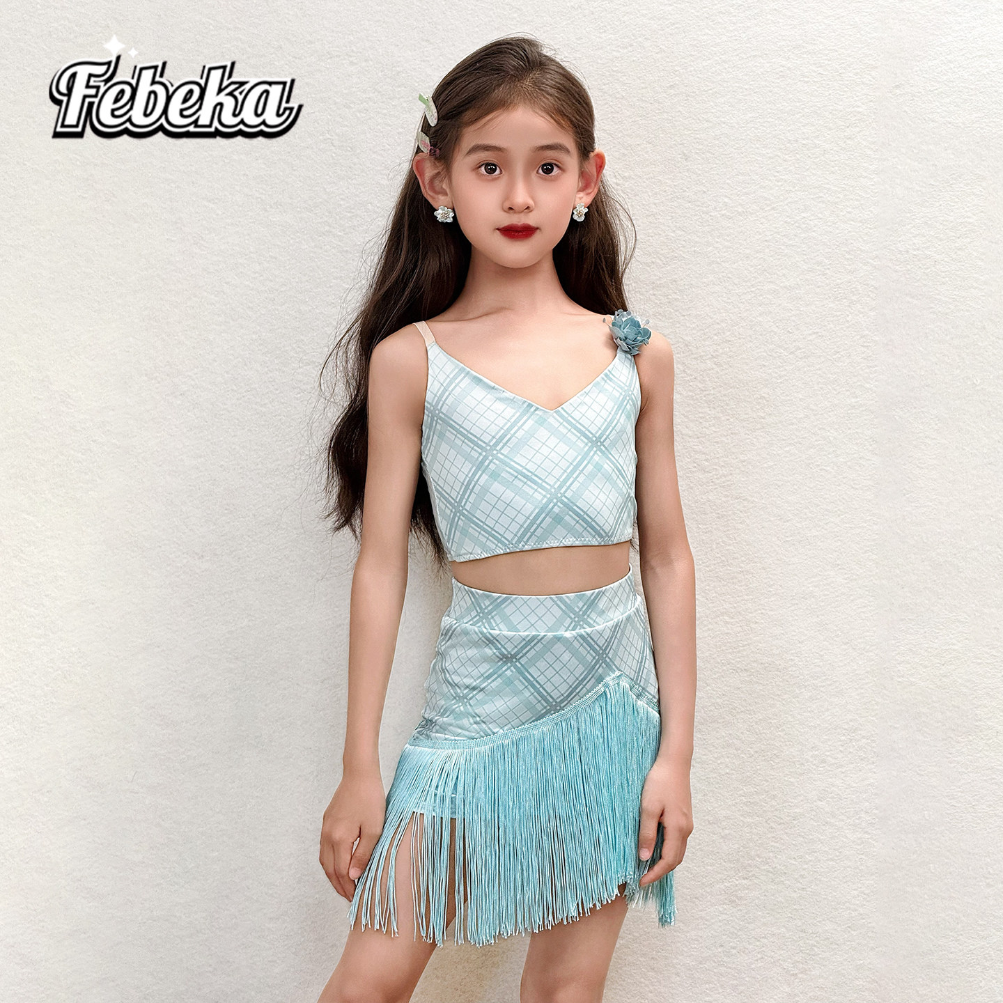 拉丁舞服夏季新款女童高级练功服