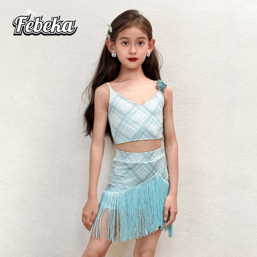 拉丁舞服夏季新款女童高级练功服