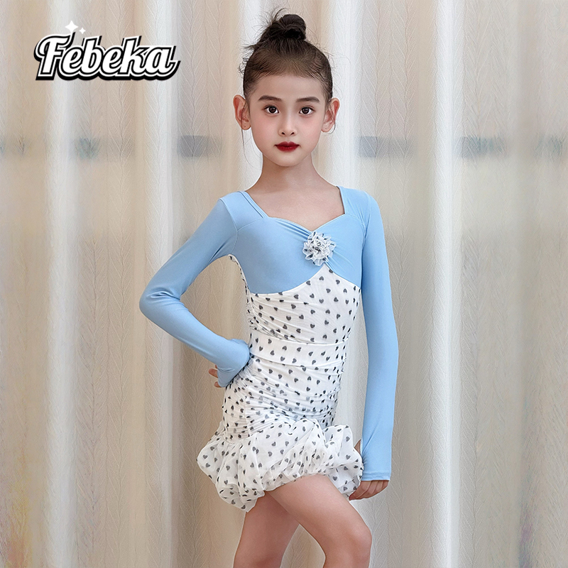 拉丁舞服练功服秋冬款女童演出服