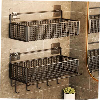 shelf bathroom wall toiletries finishing storage rack