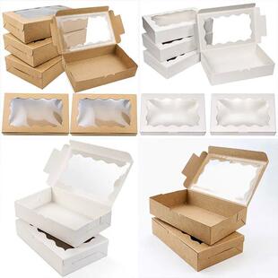 10pcs Cake Boxes With Window Bakery Boxes Pastry Boxes For C