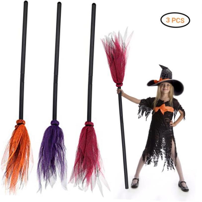 For Halloween Witch Broom Plastic Broom Props for Costume