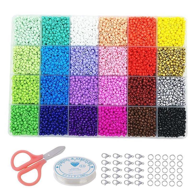 3mm Seed Bead Box Crystal Charm Beads For Jewelry Making Bra