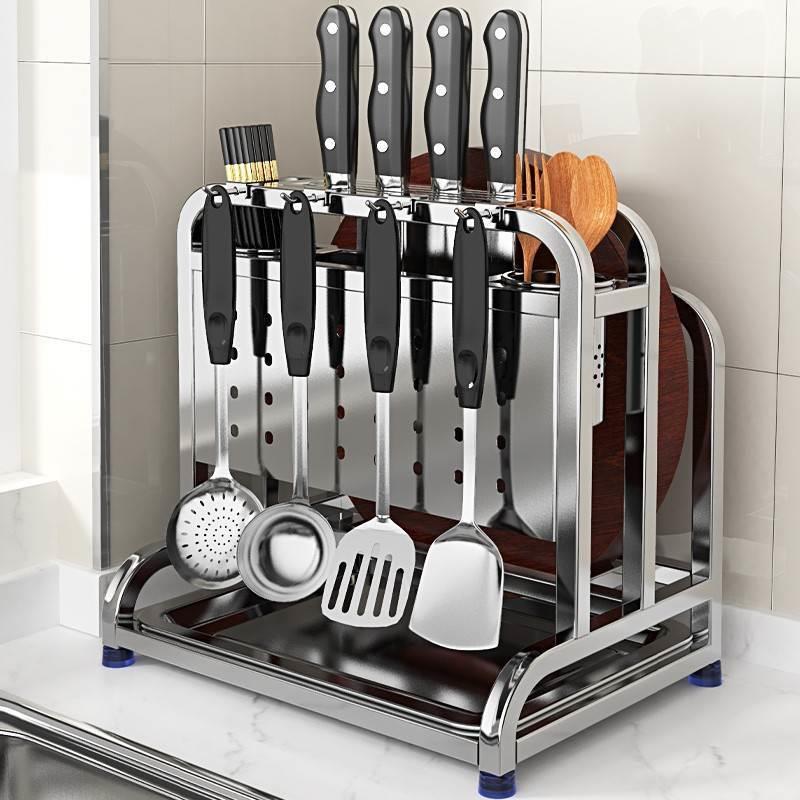 Stainless steel knife holder storage rack Integrated storage