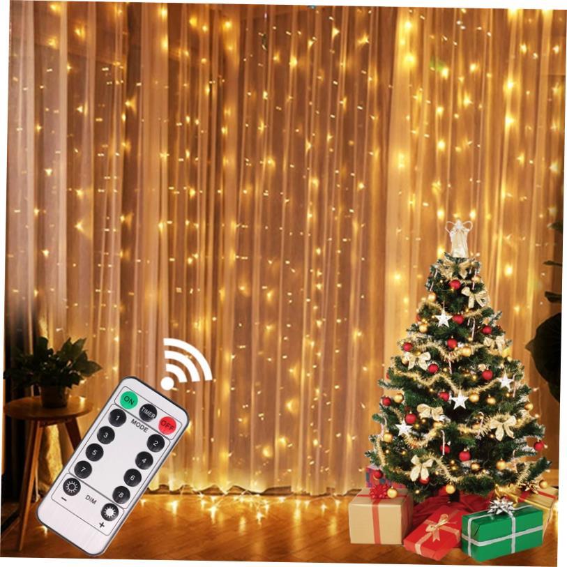 Christmas Lights Curtain Garland Merry Christmas Decorations