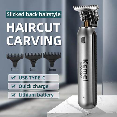 Kemei 10W Hair Clippers Men Beard Trimmer Zero Gapped T-Blad