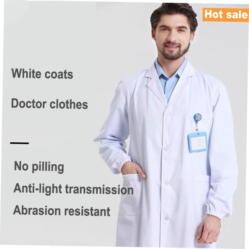 White coat Lab coat Doctor clothes laboratory coat Long slee