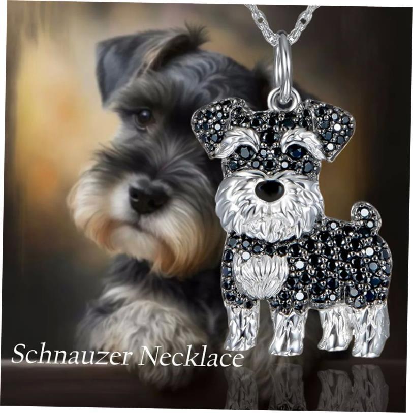 Exquisite and Cute Schnauzer Dog Pendant Necklace for Women