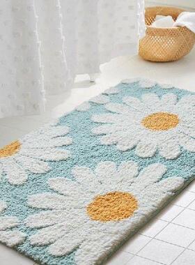 Daisy Bathroom Mat Nordic Fluffy Carpet Area Rug Bath Room