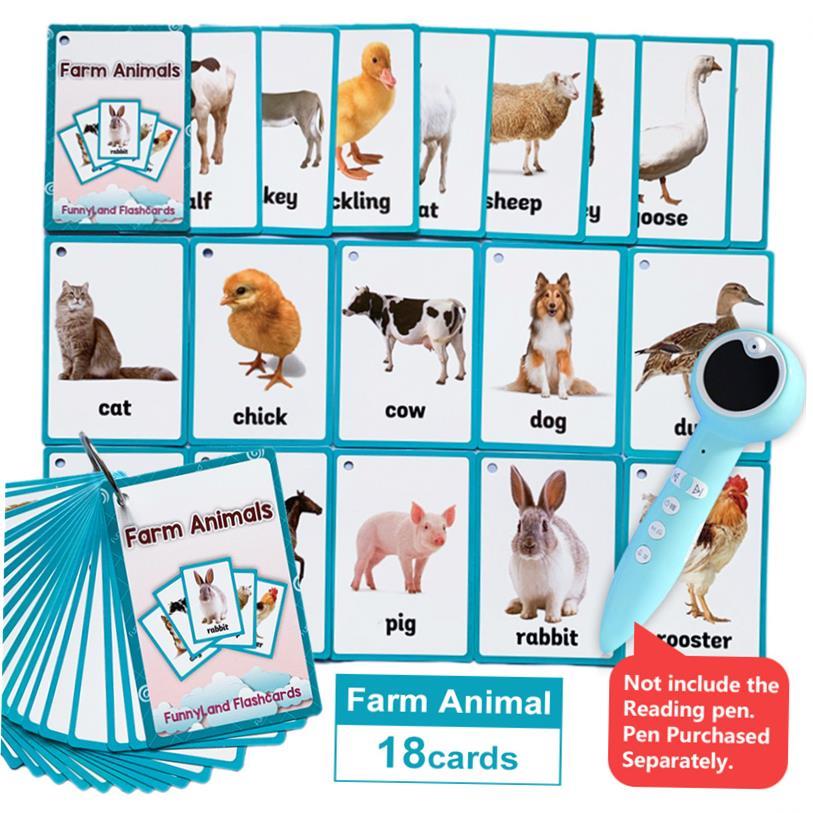 Kids Montessori Learning English Words Card Pocket Flash Car
