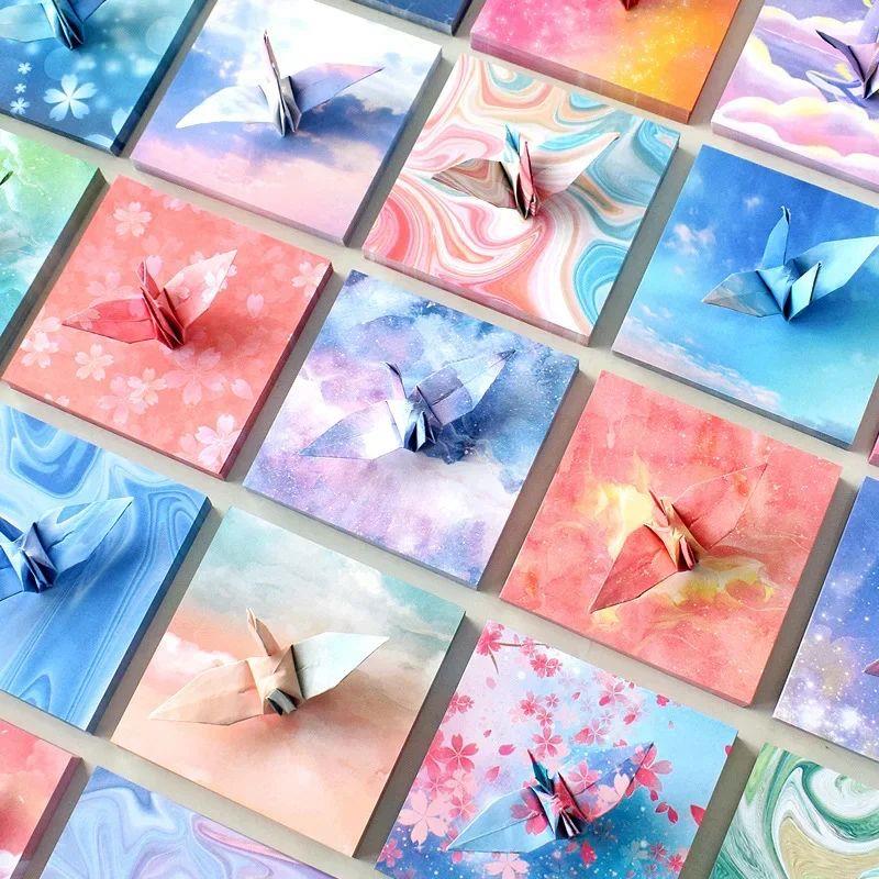 400pcs Colorful Starry Sky Origami Paper Square Galaxy Outer