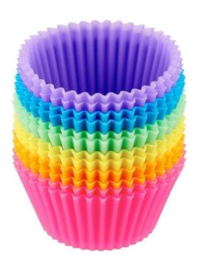 12pcs Silicone Cake Mold Round Muffin Cupcake Baking 蛋糕模