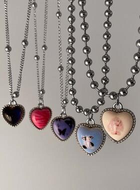 French Love Butterfly Rabbit pendant necklace少女甜美项链