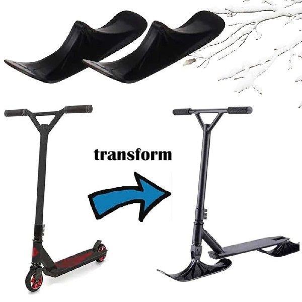 1 Pair Scooter Sled Ski Sleigh Snow Sledge Board Set Ski