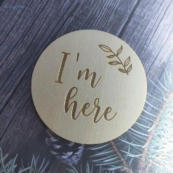 13 Pcs Newborn Monthly Growth Recording Cards Wooden Birth