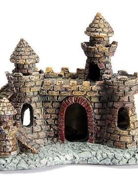 Aquarium Resin Castle Fish Tank Decorations Castle Tower Orn