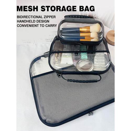 PVC Transparent Mesh Storage Bag Waterproof Casual Packaging