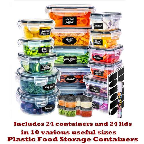 Plastic Food Storage Lunch Containers Kitchen Organization