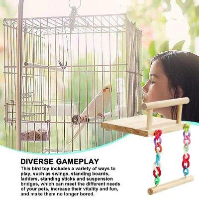 Parrot Swing Stand Bird Perch Stand Bird Toy Swing & Fun