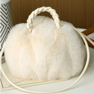 冬天包包女毛茸茸毛绒兔毛可爱南瓜包手提女士包秋冬云朵气质单肩
