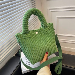 冬天包包女毛茸茸2025秋冬新款ins灯芯绒毛绒单肩斜挎包质感手提