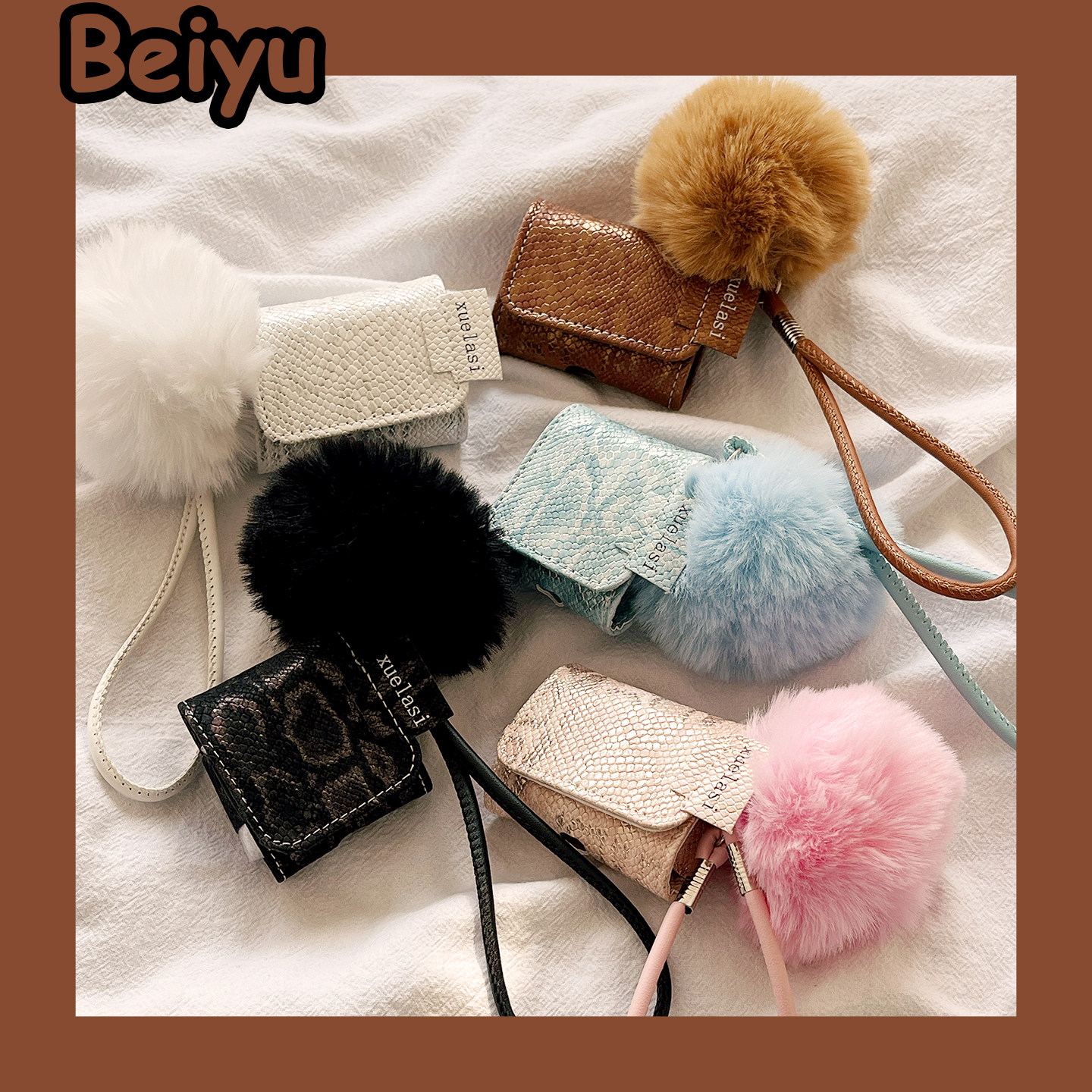 简约高级感皮质蛇皮纹适用airpodspro3苹果无线蓝牙耳机壳airpods4新款airpods1/2代耳机套pro情侣翻盖保护套