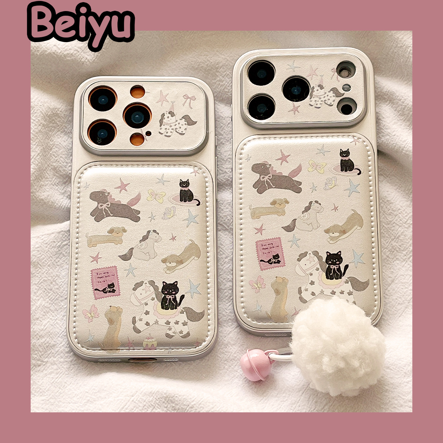 可爱卡通星星涂鸦腊肠狗小马适用苹果17Promax手机壳iphone16pro新款15pro小众14pro硅胶17pro皮质创意17全包