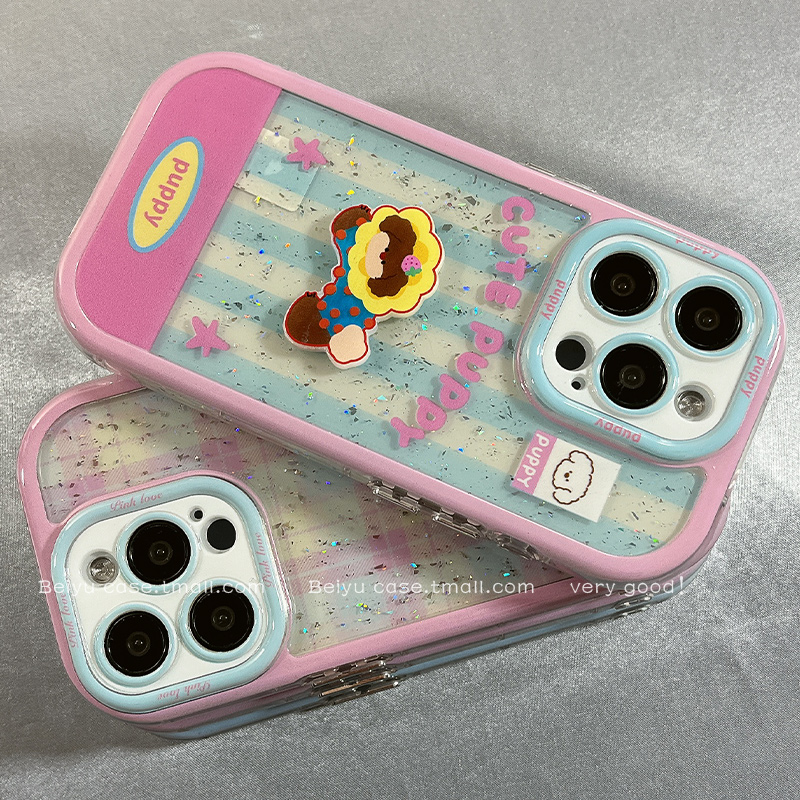 可爱卡通立体猫咪小狗适用苹果16Promax手机壳少女心iphone15pro新款14小众14pro硅胶13防摔16pro创意12全包