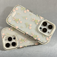 日韩少女心郁金香花朵适用苹果16Promax手机壳iphone15pro新款14小众14pro硅胶13防摔16pro高级感12全包11软