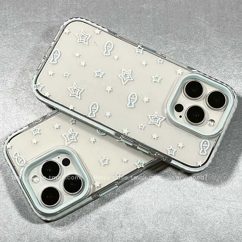 ins风线条星星小鱼适用于苹果16Promax手机壳iphone15pro新款14小众女14pro硅胶13透明16pro创意15个性全包11