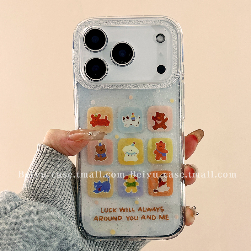 可爱小熊狗狗适用苹果手机壳