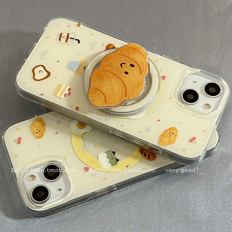 可爱卡通jellycat牛角包适用苹果16手机壳带磁吸支架iphone15promax新款14小众女14Promax硅胶13全包创意防摔