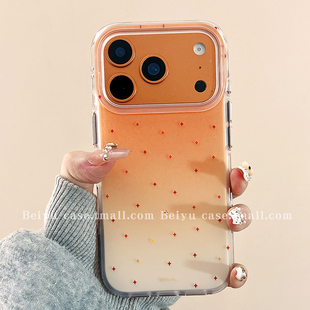 韩风ins简约渐变橙星星适用苹果17Promax手机壳iphone16pro新款15pro小众14高级感13创意15硅胶17pro网红全包
