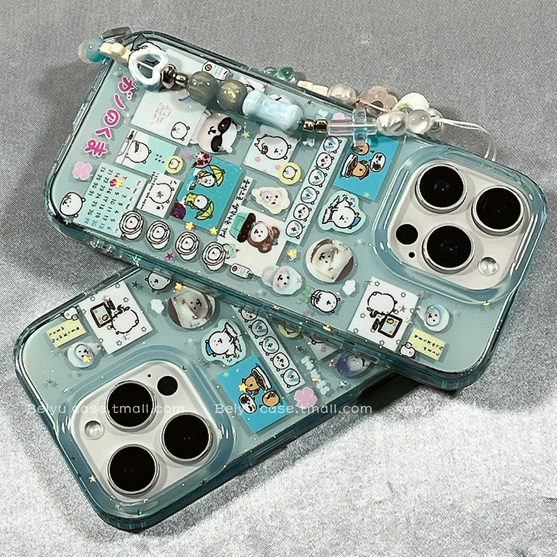 可爱卡通趣味自嘲熊适用苹果16Promax手机壳iphone15pro新款14小众14pro硅胶13带链条16pro少女15创意全包套