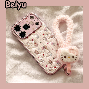卡通HelloKitty美乐蒂带挂绳适用苹果17Promax手机壳iphone16pro新款15pro小众17精孔14pro硅胶17pro创意全包