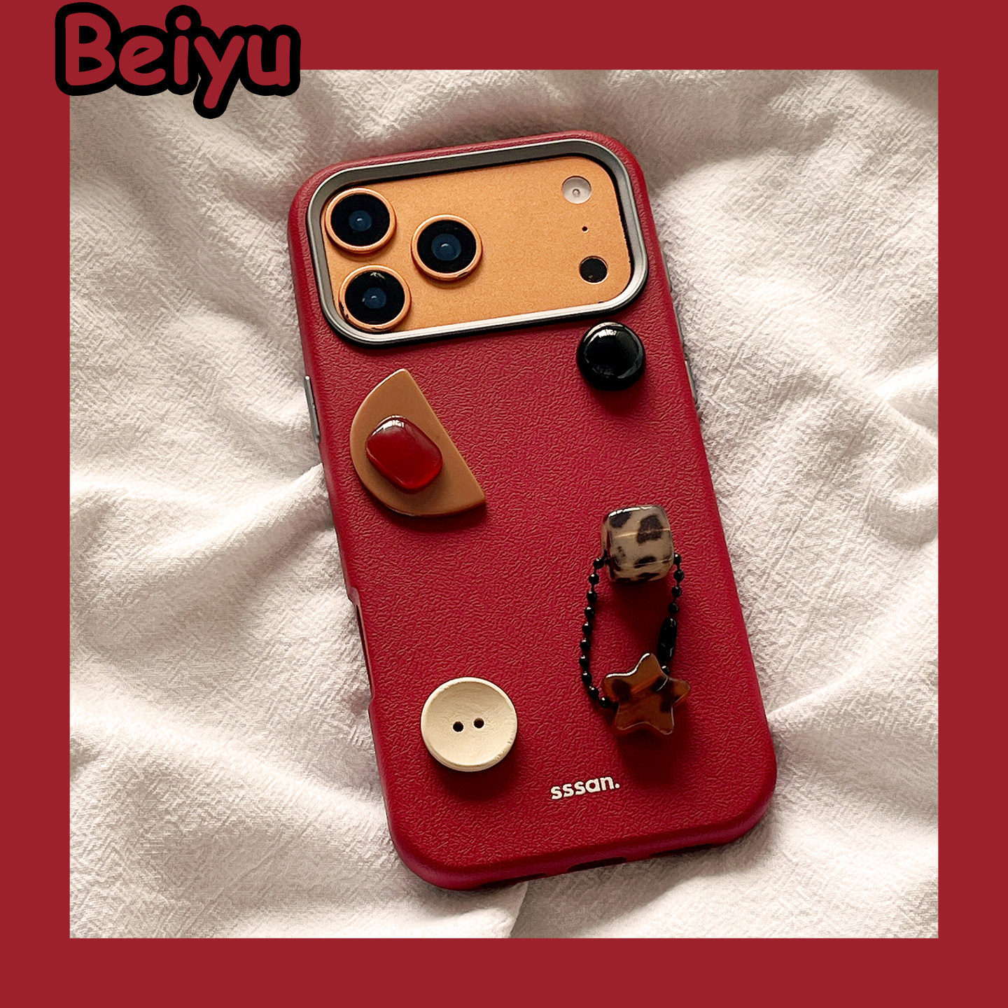 ins高级感红色立体陨石适用苹果17Promax手机壳iphone16pro新款15pro小众13新年14pro硅胶17pro创意马年全包