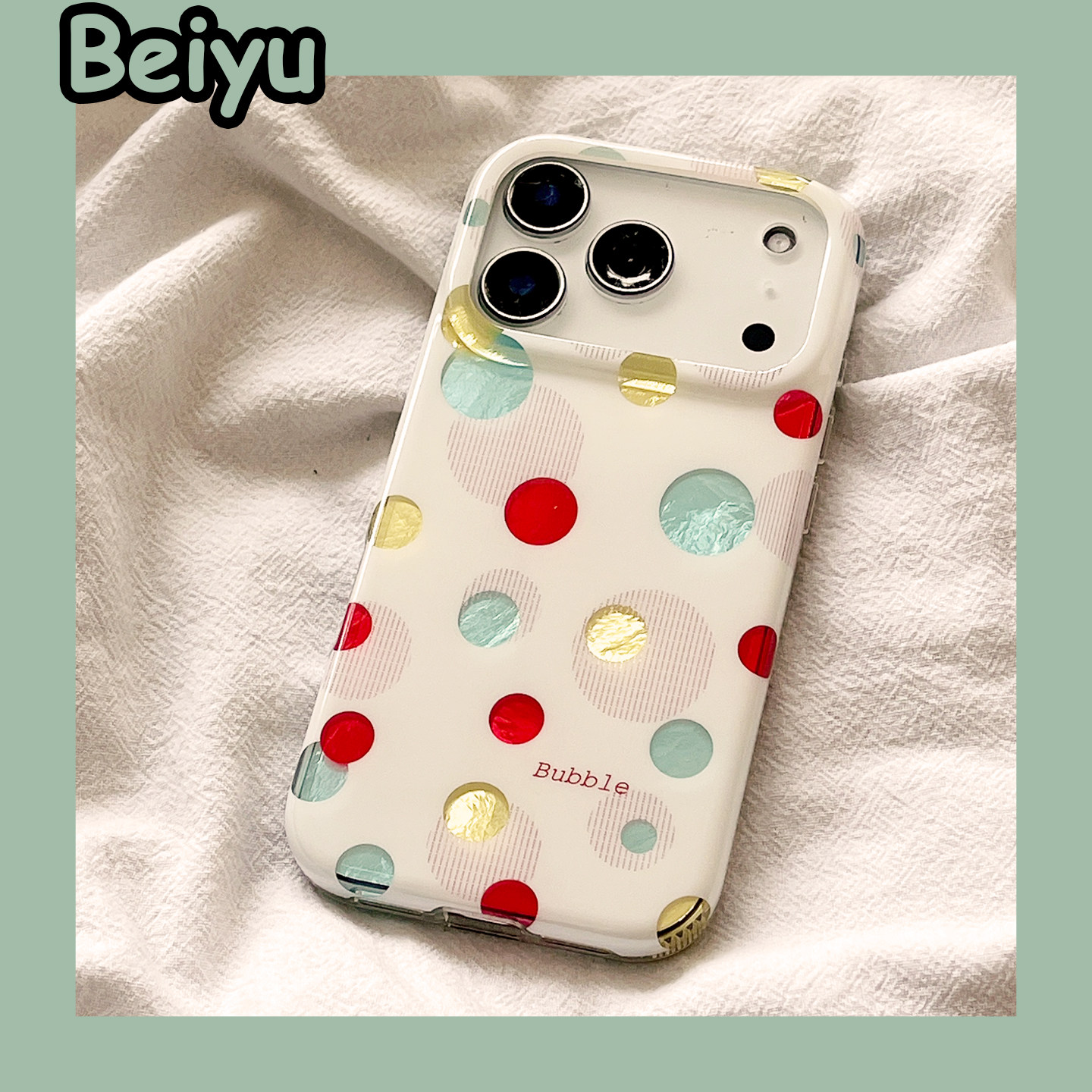 ins韩风简约彩色波点适用苹果17Promax手机壳iphone16pro新款13小众16pm高级感15pm硅胶17pro网红14创意全包