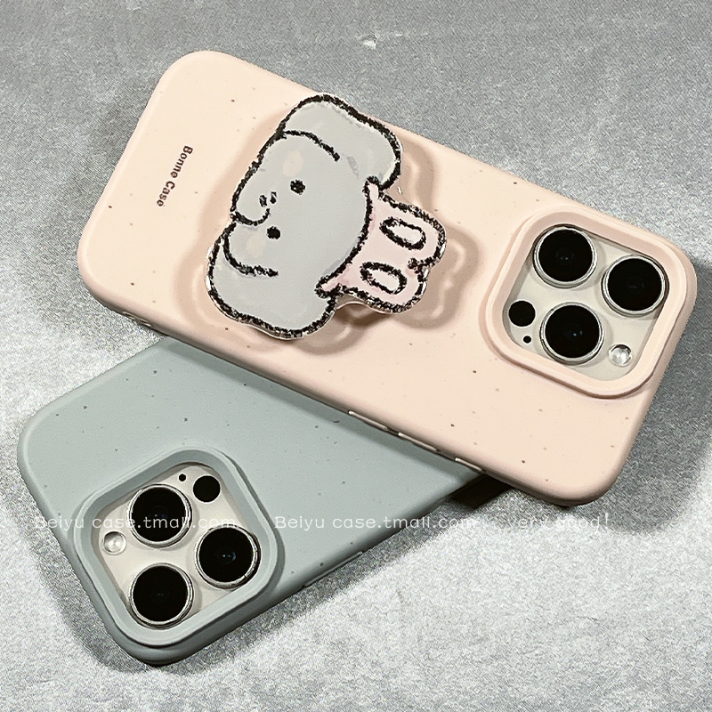 可爱卡通大象小狗猫咪适用于苹果16Promax手机壳iphone15pro新款14小众14pro硅胶13带支架16pro创意12全包11